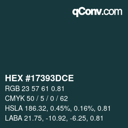 Code couleur: HEX #17393DCE | qconv.com
