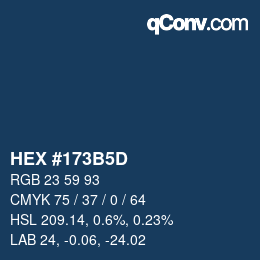 カラーコード: HEX #173B5D | qconv.com