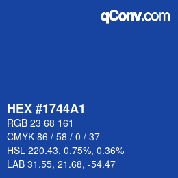 Color code: HEX #1744A1 | qconv.com