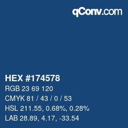 カラーコード: HEX #174578 | qconv.com