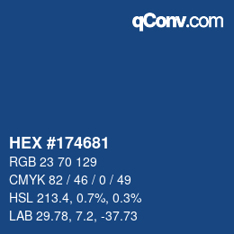 カラーコード: HEX #174681 | qconv.com