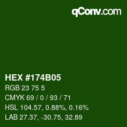 カラーコード: HEX #174B05 | qconv.com