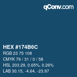 Color code: HEX #174B6C | qconv.com