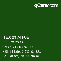 Color code: HEX #174F0E | qconv.com