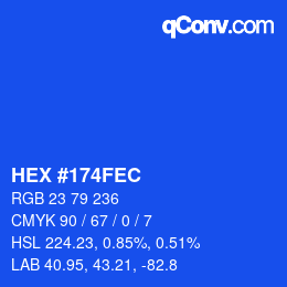 カラーコード: HEX #174FEC | qconv.com