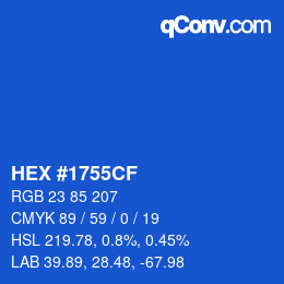 Color code: HEX #1755CF | qconv.com