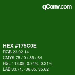 Color code: HEX #175C0E | qconv.com