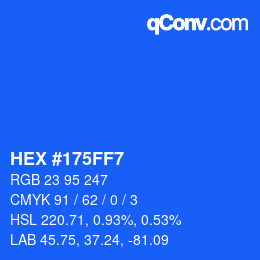 Color code: HEX #175FF7 | qconv.com