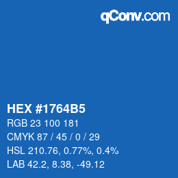カラーコード: HEX #1764B5 | qconv.com