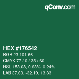 Color code: HEX #176542 | qconv.com