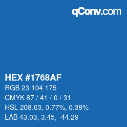 Color code: HEX #1768AF | qconv.com