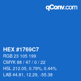 Color code: HEX #1769C7 | qconv.com