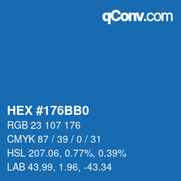 颜色代码: HEX #176BB0 | qconv.com