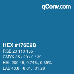 Color code: HEX #176E9B | qconv.com