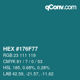 Color code: HEX #176F77 | qconv.com