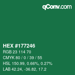 カラーコード: HEX #177246 | qconv.com