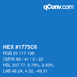 Color code: HEX #1775C6 | qconv.com