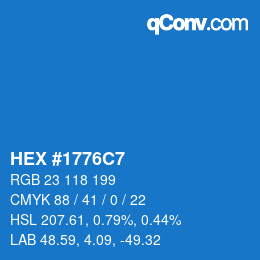 Color code: HEX #1776C7 | qconv.com