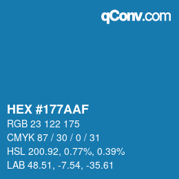 颜色代码: HEX #177AAF | qconv.com