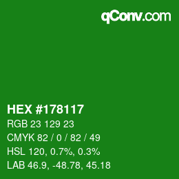 カラーコード: HEX #178117 | qconv.com