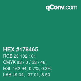 Color code: HEX #178465 | qconv.com