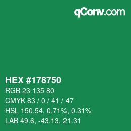 Color code: HEX #178750 | qconv.com