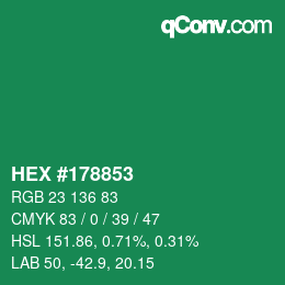 Color code: HEX #178853 | qconv.com