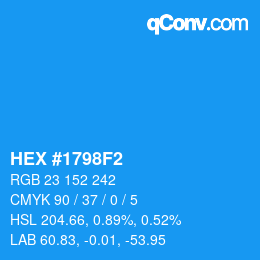 Color code: HEX #1798F2 | qconv.com