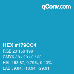 Color code: HEX #179CC4 | qconv.com