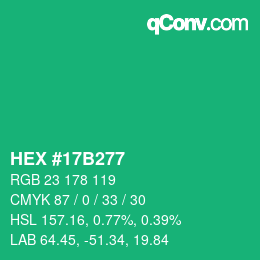 Color code: HEX #17B277 | qconv.com