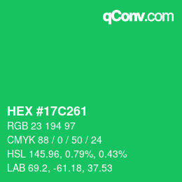 Color code: HEX #17C261 | qconv.com