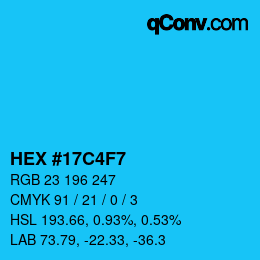 Color code: HEX #17C4F7 | qconv.com
