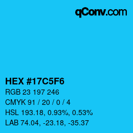 Color code: HEX #17C5F6 | qconv.com