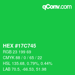 Color code: HEX #17C745 | qconv.com