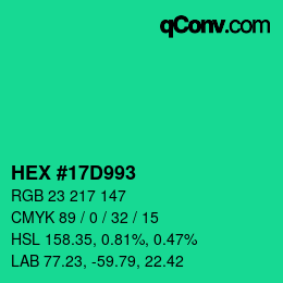 Color code: HEX #17D993 | qconv.com