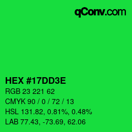 Color code: HEX #17DD3E | qconv.com
