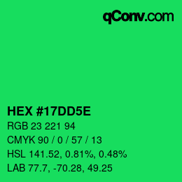 Color code: HEX #17DD5E | qconv.com