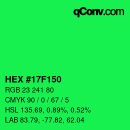 Color code: HEX #17F150 | qconv.com