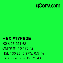 Color code: HEX #17FB3E | qconv.com