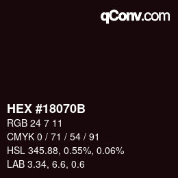 Farbcode: HEX #18070B | qconv.com