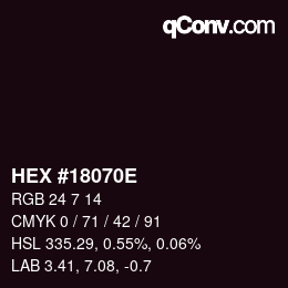 Farbcode: HEX #18070E | qconv.com