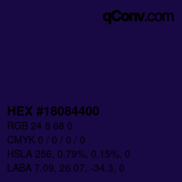 Color code: HEX #18084400 | qconv.com