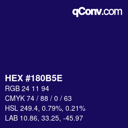 カラーコード: HEX #180B5E | qconv.com