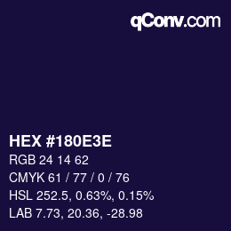 Color code: HEX #180E3E | qconv.com