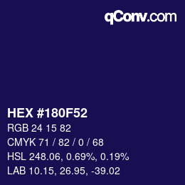 Color code: HEX #180F52 | qconv.com