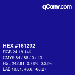 Color code: HEX #181292 | qconv.com