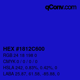 Color code: HEX #1812C600 | qconv.com