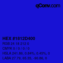 Color code: HEX #1812D400 | qconv.com