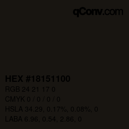 Color code: HEX #18151100 | qconv.com