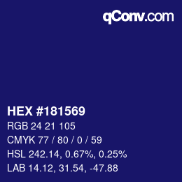 カラーコード: HEX #181569 | qconv.com